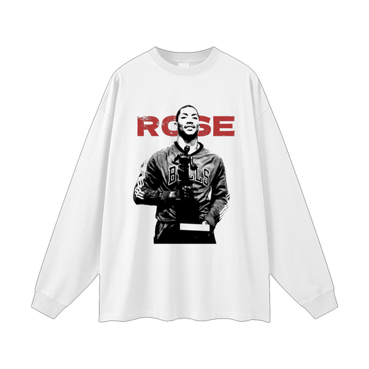 Derrick Rose Long Sleeve White